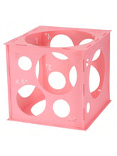 12-Hole Pink Plastic Balloon Sizer Cube for Arches Towers Columns 2-10 Inch