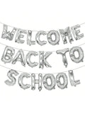 16" Welcome Back to School Silver Foil Balloon for Classroom Party Decorations