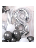 40 Inch Silver Foil Number Balloons for 18th Birthday Anniversary Party