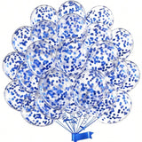 50pcs Blue Confetti 12 Inch Latex Balloons for Birthday Wedding Party Decor