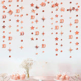 Rose Gold 10th Birthday Garland Banner Metallic Streamer Decorations for Party