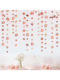 Rose Gold 10th Birthday Garland Banner Metallic Streamer Decorations for Party