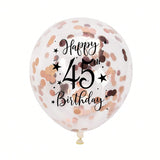 Rose Gold 16th Confetti Balloons for 16th Birthday Party Decor