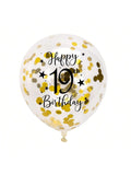 Gold 19th Confetti Balloons for 19th Birthday Party Decor