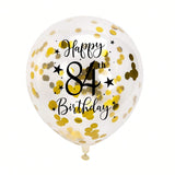 Gold 84th Confetti Balloons for 84th Birthday Party Decor
