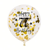 Gold 77th Confetti Balloons for 77th Birthday Party Decor