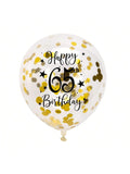 Gold 65th Confetti Balloons for 65th Birthday Party Decor