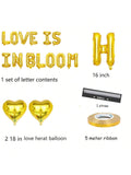 Love Is in Bloom Hearts Banner Foil Balloons for Bridal Shower and Wedding Decor