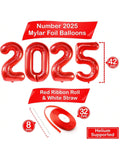 40in Red Jumbo 2025 Number Balloons for New Year and Lunar Festival Decor
