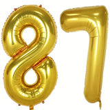 40in Gold Foil Number 87 Balloons for Sweet 87th Birthday Party Decor