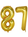 40in Gold Foil Number 87 Balloons for Sweet 87th Birthday Party Decor