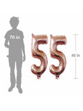 40-Inch Rose Gold Foil 55 Helium Number Balloon for 55th Birthday Party Decor