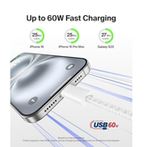 2 Pack 6.6FT USB C to USB C 60W Fast Charging Cable for iPhone Samsung Pixel iPad