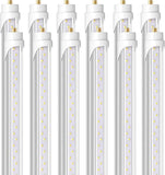 12 Pack 8FT LED Bulbs 44W 5500LM 6500K FA8 Single Pin T8 T10 T12 Fluorescent Replacement