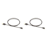 2-Pack Usb-A To Micro Usb Charging Cable, 480Mbps Transfer Speed With Gold-Plated Plugs, Usb 2.0, 3 Foot, Black