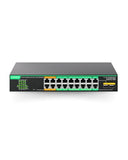 16 Ports Ultrareach Poe Switch With Remotely Cloud Management, Up To 2600Ft Long Range Poe & Data Transmission, 4* Bt 90W & 12* At 30W Ports, Built-In 300W Power Adapter