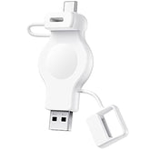 Portable Charger For Apple Watch Wireless Charge For Iwatch With Usb-A & Usb-C Fast Charging Magnetic Cordless Travel Charger For Apple Watch Ultra2/1 Series 9, 8, 7, Se, 6, 5, 4, 3, 2, White