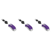 3Pcs Mouse Laptop Computer Mini Computer Retractable Usb Mouse Arc Mute Usb Mice Notebook Purple Mini Small Travel