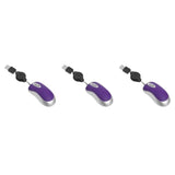 3Pcs Mouse Laptop Computer Mini Computer Retractable Usb Mouse Arc Mute Usb Mice Notebook Purple Mini Small Travel
