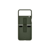 Samsung Galaxy Z Flip 4 Silicone Phone Case with Ring, Matte Finish, Bold Style, Handheld Design, US Version, Green