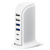 Usb Charger, Charging Station For Multiple Devices 45W, Fast Charging Blocks With Dual Type C Ports, 4 Usb Charging Hub Organizer Multiport For Iphone, Ipad, Smartphones, Travel Accessories