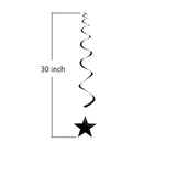 30 Pcs Red Black White Star Hanging Swirl Ceiling Decorations