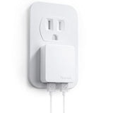 Dual Port Ultra Thin Flat Usb Wall Charger With Smart Ic, White