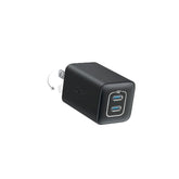 Anker Nano Charger, 47W 2 Port Compact Foldable GaN USB C Charger for iPhone 16/15, Galaxy, Pixel, Compatible with MagSafe (Black)