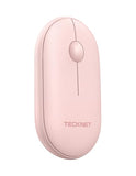 Bluetooth Mouse, 2.4G Silent Wireless Mouse For 2 Modes(Bt3.0/5.0+2.4Ghz), Contoured Grip With Usb Receiver, Quiet Click Portable Compatible With Pc, Chromebook, Mac - Pink