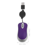 3Pcs Mouse Laptop Computer Mini Computer Retractable Usb Mouse Arc Mute Usb Mice Notebook Purple Mini Small Travel