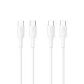 Belkin Eco USB-C to USB-C Cable 3.3ft, 60W - Soft, Braided, Flexible Fast Charging Cable, Type C Charger Cord for iPhone 16, Galaxy S25, Pixel 9, MacBook, iPad Pro, & More - White (2 Pack)