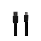 Flat Usb Type-C To Type-A 3.2 Gen1 Charge And Sync Cable - 5Gbps, 3 Amp Charging, Reversible Connector, Resists Tangling, Compatible With Usb Type-C Devices, 6 Feet, Black