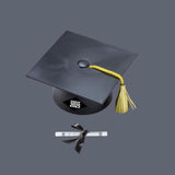 Graduation Cake Kit Cupcake & Party Supplies Decoration Toppers (Black Cap Gold Tassel)