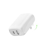 Belkin BoostCharge 42W Dual Port Wall Charger, USB-C + USB-A Charger Fast Charging for iPhone 16, 15, 14, 13, Pro, Pro Max, iPad, AirPods, Samsung Galaxy S25, Nintendo Switch 2 & More - White