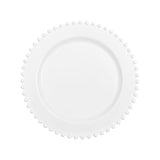 64 Piece Combo Plastic Dinner Plates Disposable Plastic Fancy Heavy Duty Party Dishes 7 Inch And 10 Inch, White Beaded