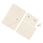 Laptop Sleeve 13 Inch, Laptop Case, Faux Leather Laptop Sleeve Bag With Magnetic Buckle, Compatible With Macbook Air 13/Air 13.6/Pro 13, Small Pouch For Charger, Mouse Pad And Cord Organizer, White