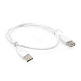 2ft. White USB 2.0 A-Male to A-Female Extension Cable