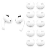Airpods Earpods Covers Anti-Slip Silicone Soft Sport Covers Accessories For Airpods 3 Earbud Airpods Ear Tips 5 Pairs (White)