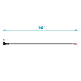 Dc Power Pigtail Cable, 10-Pack 5.5Mm X 2.1Mm 90 Degree Right Angle Dc Barrel Male Plug Jack Connector To Bare Wire Power Supply Adapter Repair Cord For Cctv Surveillance Security Camera Led Strip