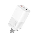 65W Gan Fast Charger, 3-Port Usb C Pd Power Adapter (2×Usb-C + 1×Usb-A) – Compact & Foldable For Macbook Pro/Air, Iphone 16, Ipad, Galaxy S25, Dell Xps – Travel-Friendly & Overheating Protection