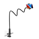 Gooseneck Phone Holder Stand For Bed Flexible Arm Adjustable Cell Phones Mount Clamp On Desk Bedframe Compatible With Iphone 14 Pro Max 13 12 11 X Se Series/Samsung S22 Or Other 4"-7" Devices