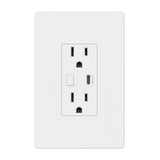 Smart Electrical Outlet With 2 Controlled Plugs And Type-C Charging, In-Wall Smart Wi-Fi Outlet With Voice And App Remote Control, Compatible With Alexa And Google Assistant, 2.4Ghz Wi-Fi Only