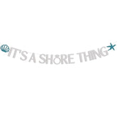 It'S A Shore Thing Banner - Beach Bachelorette Party Decorations - Tropical Beach Bachelorette, Nautical Bachelorette Bridal Shower Party Banner Silver Glitter