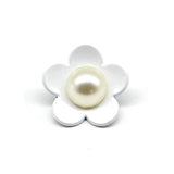 Cute White Flower Shank Sewing Buttons 20 Pcs - 25Mm, 1"