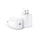 Anker 312 30W USB-C Charger, Charger Compact Foldable Design, 2-Pack 30W Fast Charger iPhone 14/13/12 Series, Samsung S23, MacBook Air, Pixelbook, iPad Pro, More (Cable Not Included) White