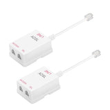In-Line Dsl Filter Splitter, Adsl Splitter Filter, Dsl Filter For Landline Phone, Rj11 6P2C Male To 2 Female Telephone Dsl Modem, White (2Pc)