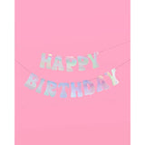 Iridescent Happy Birthday Foil Banner - 5 Ft. | Bday Party Decorations, 70S Cool Birthday Decor, Sweet 16, 21St