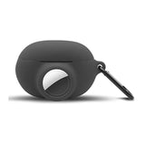 Compatible For Beats Studio Buds Airtag Case, Silicone Protective Skin Sleeve With Airtag Holder,Find Your Headphone Cover,Black