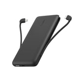 Belkin Portable Charger, Power Bank 10,000mAh, 23W w/Integrated Lightning Cable & USB-C Cable - iPhone Charger Battery Pack for Apple iPhone 16, 15, 14, Galaxy S25, Pixel 9, Travel Essentials - Black