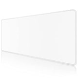 Large Mouse Pad, Extended Gaming Mouse Mat With Stitched Edges, Waterproof Full Size Desk Mats With Nonslip Base, Computer Big Desktop Keyboard Pad For Laptop, Office, 23.6 X 11.8 In, White